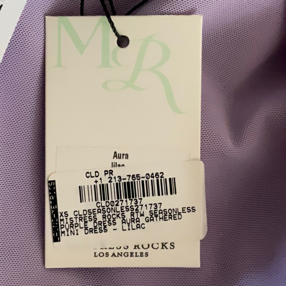 House of CB Mistress Rocks AURA Gathered Lilac Mini Dress XS - Picture 7 of 10